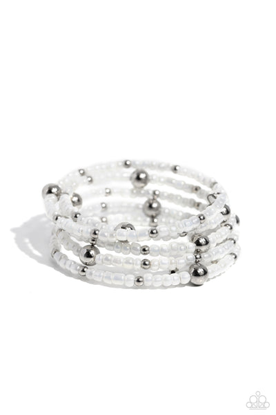 Paparazzi-Refined Retrograde - White Bracelet