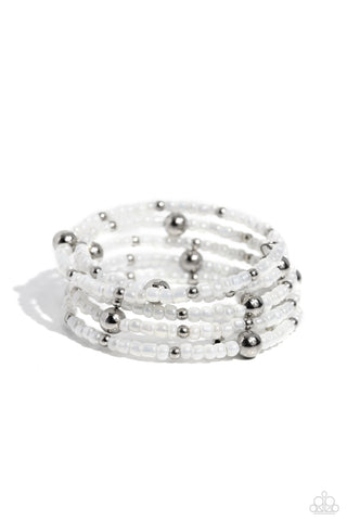 Paparazzi-Refined Retrograde - White Bracelet