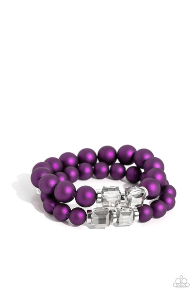 Paparazzi-Shopaholic Showdown - Purple Bracelet & Necklace Set