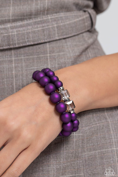 Paparazzi-Shopaholic Showdown - Purple Bracelet & Necklace Set