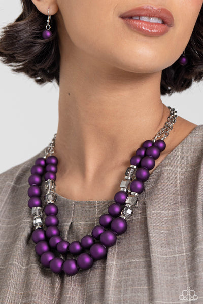 Paparazzi-Shopaholic Season - Purple Necklace Set