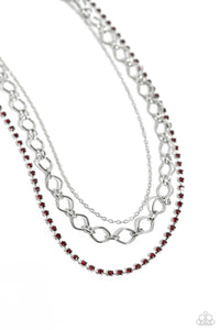 Paparazzi-Tasteful Tiers - Red Necklace