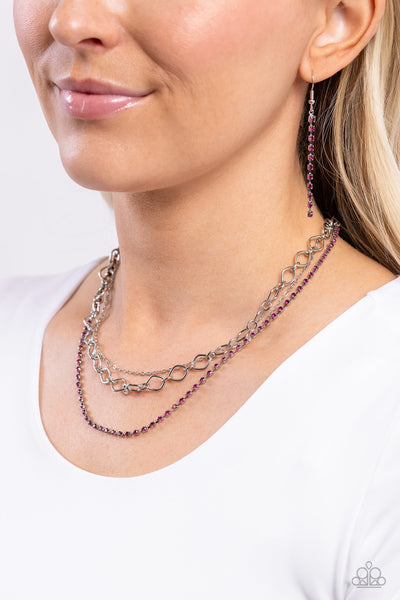 Paparazzi-Tasteful Tiers - Pink Necklace