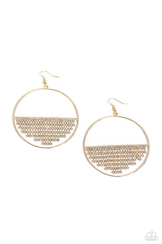 Paparazzi-Fierce Fringe - Gold Earring