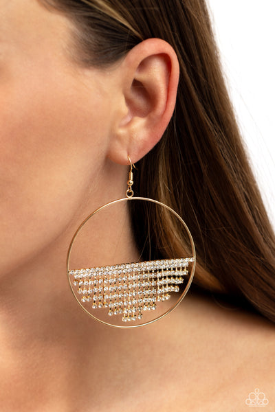 Paparazzi-Fierce Fringe - Gold Earring