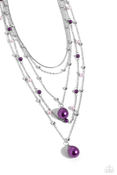 Paparazzi-SASS with Flying Colors - Purple Necklace Set
