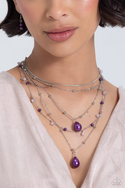 Paparazzi-SASS with Flying Colors - Purple Necklace Set