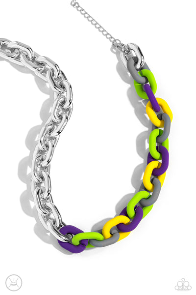 Paparazzi-Contrasting Couture - Silver (Choker) Necklace & Bracelet Set