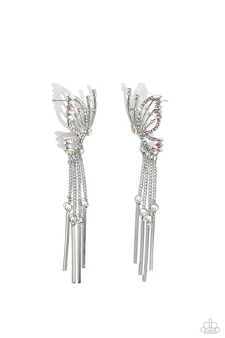 Paparazzi-A Few Of My Favorite WINGS - White Earring