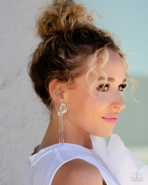 Paparazzi-A Few Of My Favorite WINGS - White Earring