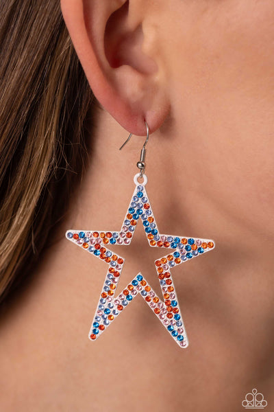 Paparazzi-Rockstar Energy - White Earring