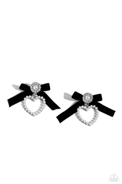 Paparazzi-BOW and Then - Black Earring