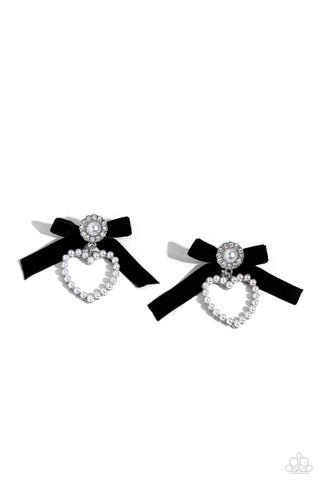 Paparazzi-BOW and Then - Black Earring