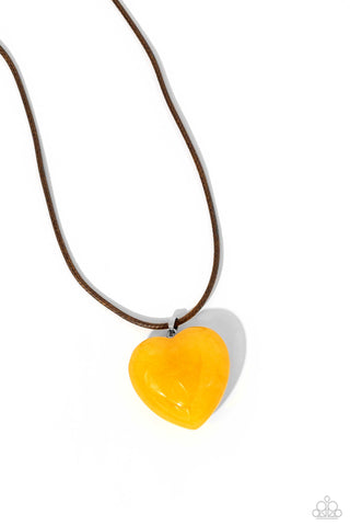 Paparazzi-Serene Sweetheart - Yellow Necklace