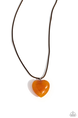 Paparazzi-Serene Sweetheart - Orange Necklace