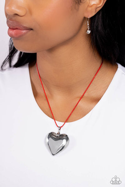 Paparazzi-Devoted Daze - Red Necklace