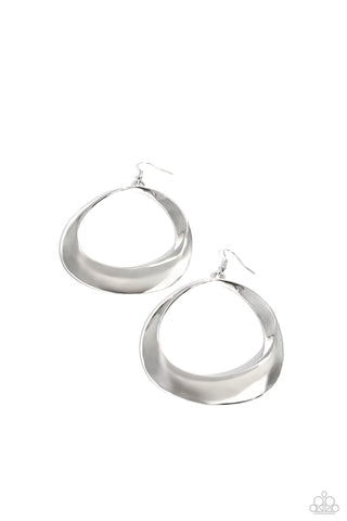 Paparazzi-Asymmetrical Action - Silver Earring