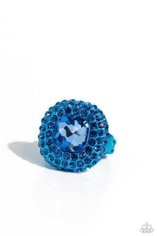 Paparazzi-Glistening Grit - Blue Ring