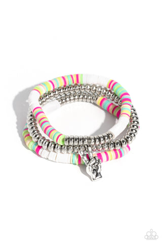 Paparazzi-Peaceful Potential - White Bracelet