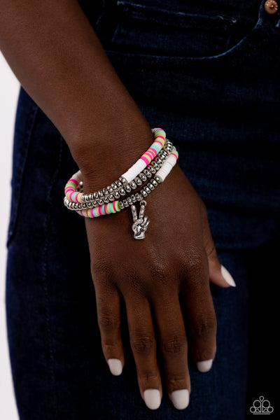 Paparazzi-Peaceful Potential - White Bracelet