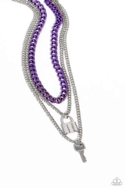 Paparazzi-Locked Labor - Purple Necklace