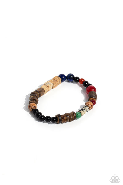 Paparazzi-I WOOD Be So Lucky - Blue Bracelet