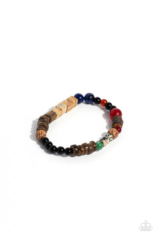 Paparazzi-I WOOD Be So Lucky - Blue Bracelet