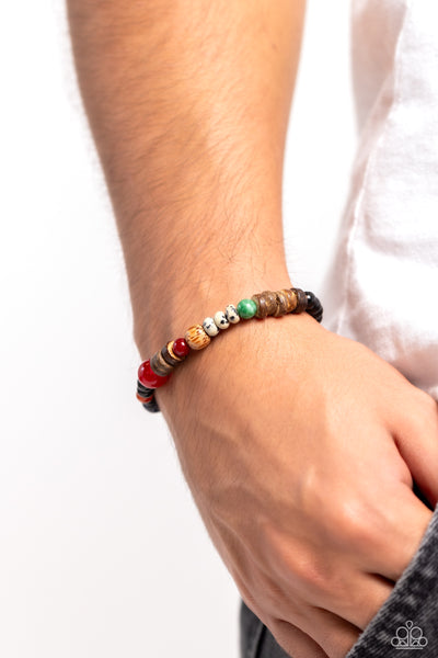 Paparazzi-I WOOD Be So Lucky - Blue Bracelet