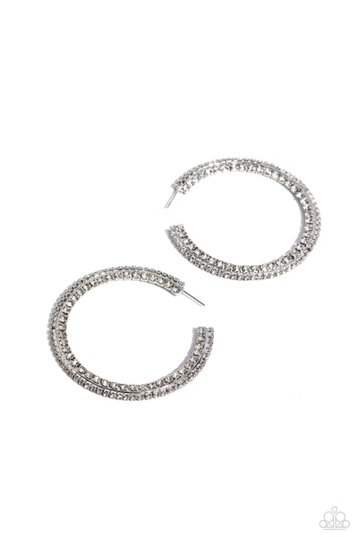 Paparazzi-Scintillating Sass - White Earring
