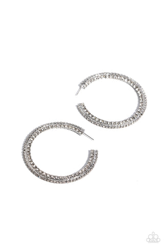 Paparazzi-Scintillating Sass - White Earring