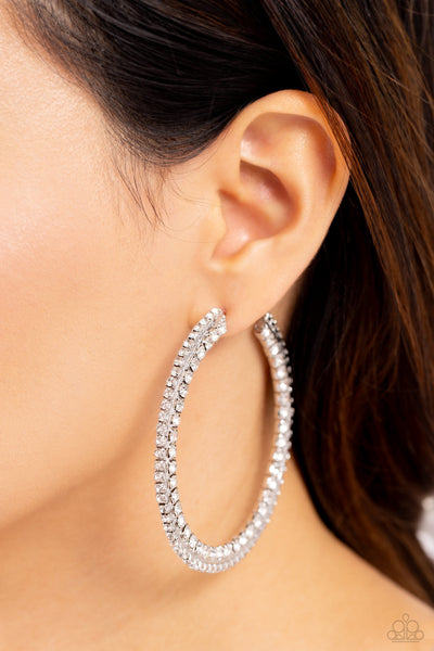 Paparazzi-Scintillating Sass - White Earring