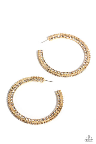 Paparazzi-Scintillating Sass - Gold Earring