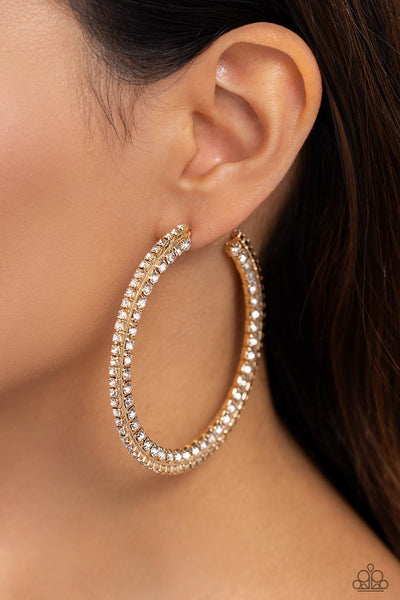 Paparazzi-Scintillating Sass - Gold Earring
