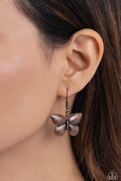 Paparazzi-DRAWN to the Wind - Copper Necklace