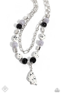 Paparazzi-High-End Habitat - Black Necklace & Earring Set