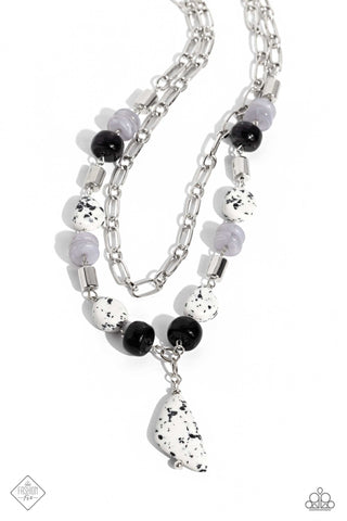 Paparazzi-High-End Habitat - Black Necklace & Earring Set