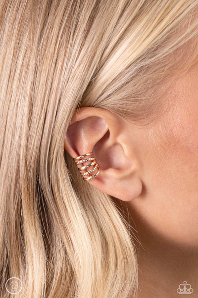 Paparazzi-Flexible Fashion - Gold Cuff Earring