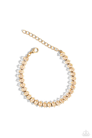 Paparazzi-Marquise Masterpiece - Gold Bracelet
