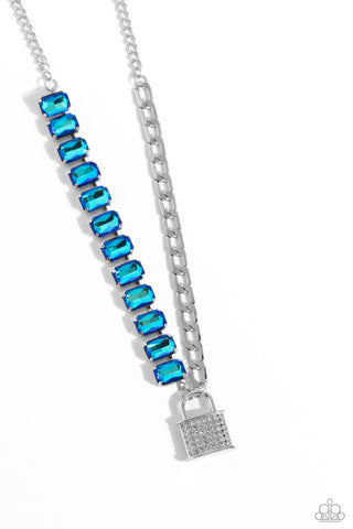 Paparazzi-LOCK and Roll - Blue Necklace