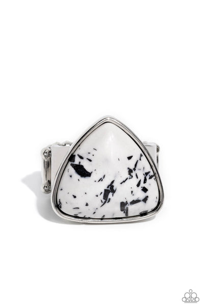 Paparazzi-Patterned Paladin - White Ring