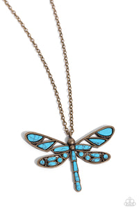 Paparazzi-FLYING Low - Brass Necklace