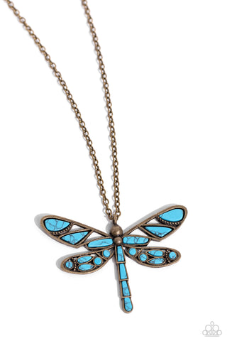 Paparazzi-FLYING Low - Brass Necklace