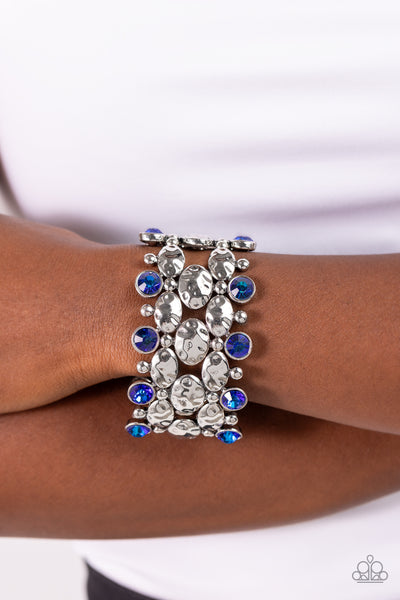 Paparazzi-Hammered Headliner - Blue Bracelet