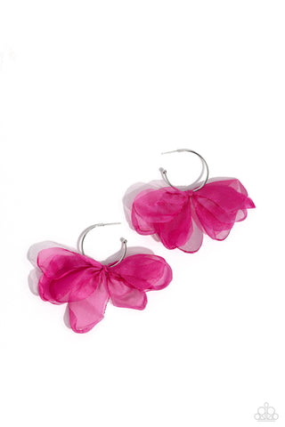 Paparazzi-Chiffon Class - Pink Earring