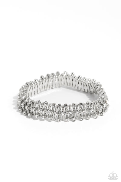 Paparazzi-Corporate Confidence - White Bracelet