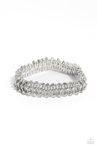 Paparazzi-Corporate Confidence - White Bracelet