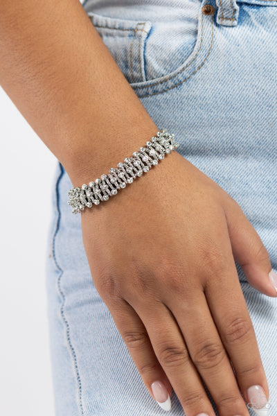 Paparazzi-Corporate Confidence - White Bracelet