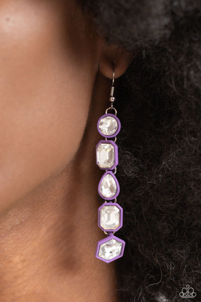 Paparazzi-Developing Dignity - Purple Earrings Set