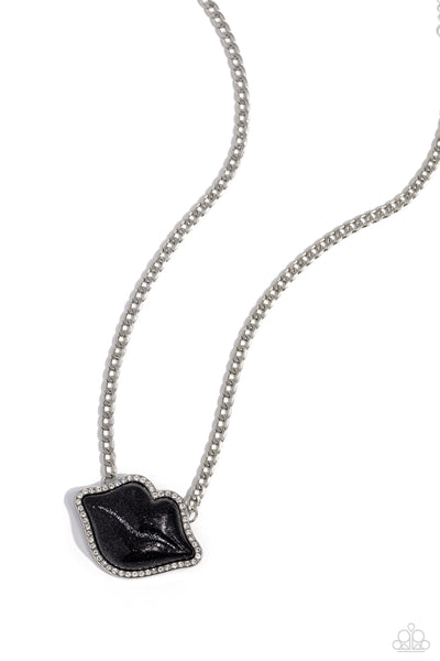 Paparazzi-Lip Locked - Black Necklace