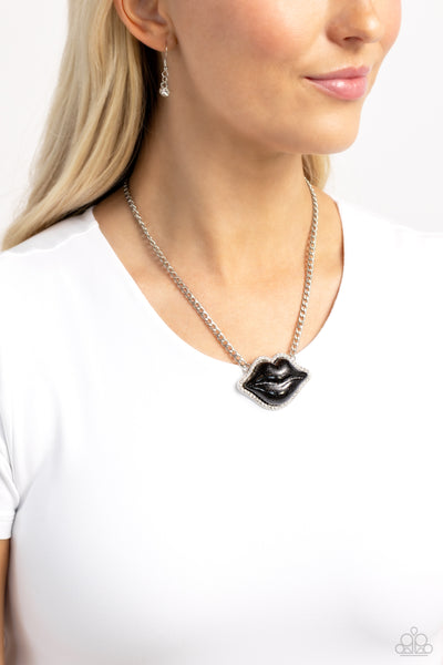 Paparazzi-Lip Locked - Black Necklace